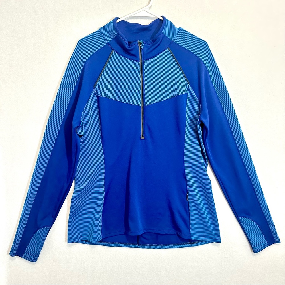 Athleta Womens Athletic Top Half Zip Pullover Sweater Blue Purple Size XL